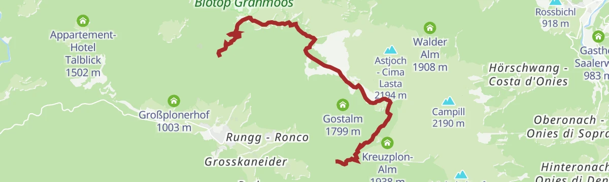 Route map: Lüsner Almenweg